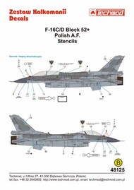 Techmod Decals  1/48 General-Dynamics F-16C/D Block 52+ stencils Polish Air Force TCD48125
