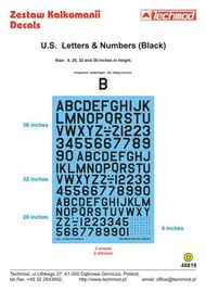  Techmod Decals  1/48 Black US Letters & Numbers 4, 28, 32, 36 inc TCD48819