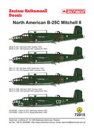  Techmod Decals  1/72 RAF B-25C Mitchell II TCD72015
