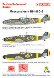  Techmod Decals  1/72 Messerschmitt Bf.109G-2 (3) Rumania Air Force TCD72050