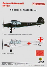  Techmod Decals  1/72 Fiesler Fi.156C Storch (2) Luftwaffe 4E+ON Fe TCD72054