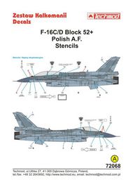  Techmod Decals  1/72 F-16C/D Stencils TCD72068