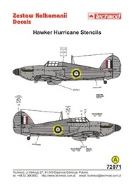  Techmod Decals  1/72 Hawker Hurricane Stencils Mk.I Mk.II Mk.IV TCD72071