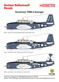 TBM-3 Avenger (3) No 84 VC-88 VT-40 VT-8 #TCD72126