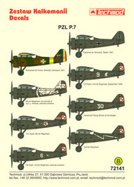  Techmod Decals  1/72 PZL P.7 Pt 2 (8) 647 Romanian AF 1941; C TCD72141