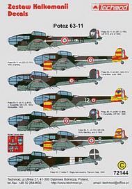 Techmod Decals  1/72 Potez 63-11 (7) French Air Force 287/13 GR 11 TCD72144