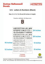 US Letters & Numbers (Black) -- 6, 8, 12, 16, #TCD72151