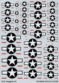  Techmod Decals  1/72 US National Insignia 1943 to current. 9 sizes TCD72410