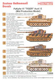  Techmod Decals  1/72 Pz.Kpfw. VI Tiger Ausf.E (mid) TCD72806