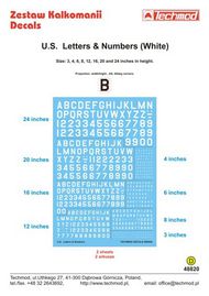  Techmod Decals  1/48 White US Letters & Numbers 3, 4, 6, 8, 12, 16 TCD48820