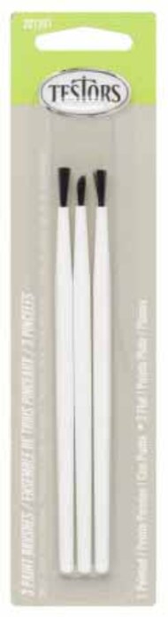  Testors  NoScale 2 Flat & 1 Pointed Brushes (6cd/Bx) (replaces #8704) TES281201