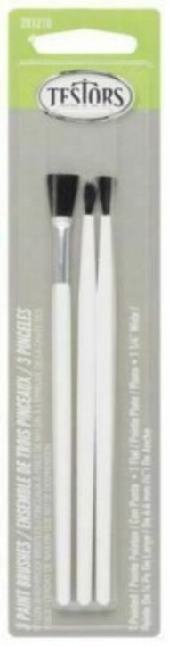  Testors  NoScale 1 Flat, Pointed & 1/4" Brushes (replaces #8706) TES281210