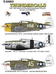 Republic P-47D Thunderbolt 'Razorback' PTO Part 3 (3) 'San Antonio Rose' 'Slick Chick' The Golden Gopher' #TCT48003