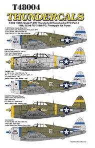 Republic P-47D Thunderbolt 'Razorback' PTO Part 4 (5) double sheet. 'Big Squaw' 'Cockpit Trouble/Rascal' 'Smokepole' 'Dan'l Boone' 'G Nee' #TCT48004