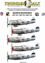  Thundercals  1/48 BURMA BANSHEES 2 decal set Decals printed by Cartograf OUT OF STOCK IN US, HIGHER PRICED SOURCED IN EUROPE TCT48007