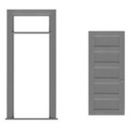 5-Panel Door & Frame w/Transom 36