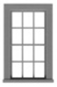 6/6 Dbl Hung Window w/Glazing & Shades 30