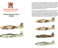  Tigerhead Decals  1/72 Hawker Sea Fury FB.11 Part 2 Iraq, Cuba, Canada THD72022