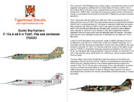  Tigerhead Decals  1/72 Exotic Starfighters (Lockheed F-104 Starfighters in TUAF, Pak and Jordanian) THD72025