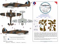  TopNotch  1/24 SEAC Hawker Hurricane Mk.IID Pattern A Camouflage pattern paint masks TNM24-M105