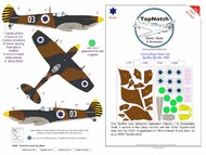  TopNotch  1/24 Supermarine Spitfire Mk.IXe IAF 1953 national insignia, tail pattern, code letters and camouflage pattern paint masks - Pre-Order Item TNM24-M162