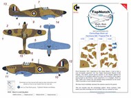  TopNotch  1/24 Hawker Hurricane Mk.I Tropical Pattern B Camouflage pattern paint masks TNM24-M164