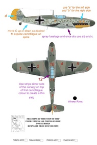  TopNotch  1/32 Messerschmitt Bf.109F-2Bf.109F-4/Bf.109G-2/Bf.109G-4 pt 2 camouflage pattern paint mask TNM32-M022