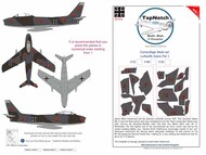  TopNotch  1/32 Luftwaffe North-American Sabre Pattern 2 & Canadair Std camouflage pattern paint mask TNM32-M068