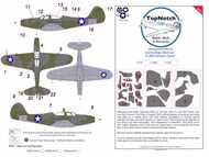  TopNotch  1/32 Bell P-39F Airacobra USA Panama Canal camouflage pattern paint masks TNM32-M107