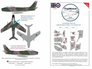  TopNotch  1/48 Luftwaffe North-American Sabre Pattern 2 & Canadair Std camouflage pattern paint mask TNM48-M068