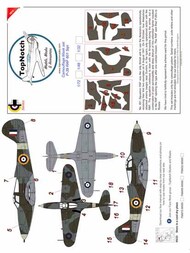  TopNotch  1/48 Bell P-39/P-400 Airacobra 601 Sqn RAF camouflage pattern paint masks TNM48-M069