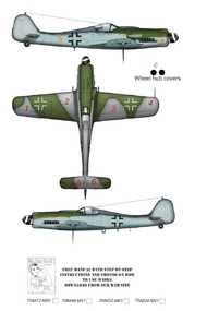 Focke-Wulf Fw.190D standard camouflage pattern paint mask #TNM72-M001