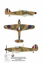 Hawker Hurricane Mk.I Pattern B camouflage pattern paint mask #TNM72-M011