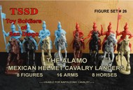  Toy Soldiers of San Diego  1/32 Alamo Mexican Helmet Cavalry Lancers Figure Playset (8 Mtd) TSR26