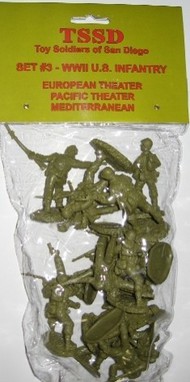  Toy Soldiers of San Diego  1/32 WWII US Infantry Debut of the Dogface Troops Figure Playset (16) TSR3