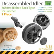 Disassembled Panther Idler 665mm Ribbed Back Type (DRA kit) #TRXTR35079-2
