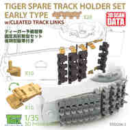 Tiger Spare Track Holders Set Early Type with Cleated Tread Tracks #TRXTR35200-2