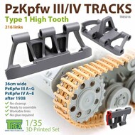  T-Rex Studio  1/35 Panzer Pz.Kpfw III/IV Tracks Type 1 High Tooth TRXTR85016