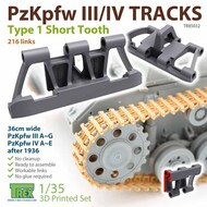  T-Rex Studio  1/35 Panzer Pz.Kpfw III/IV Tracks Type 1 Short ToothT TRXTR85032