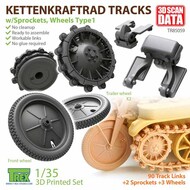  T-Rex Studio  1/35 Kettenkraftrad Tracks Type 1 (with Wheels & Sprockets) TRXTR85059