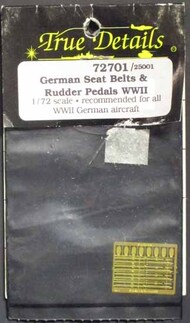  True Details Accessories  1/72 German WW II Seat Belts/Rudder Pedals TD72701