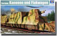  Trumpeter Models  1/35 WWII German Army Kanonen (Cannon) and Flakwagen Armored Anti-Aircraft Railcar TSM1511
