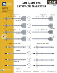 Markings for CATM AIM-9/AIM-120/ACMI Missiles #TB32049