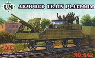  UM-MT  1/72 Armoured train platform railway wagon with field gun and rocket launching truck UMMT642