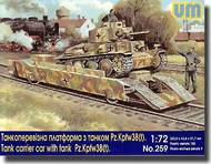  Unimodel  1/72 WWII Tank Carrier Railcar w/Pz.Kpfw. 38(t) Tank UNM259