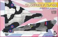  Unicraft Models  1/72 Gloster F.3/48 British post war jet fighter (Unicraft kits do not include decals) UNI72122