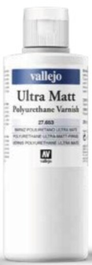  Vallejo Paints  NoScale 200ml Bottle Polyurethane Ultra Matte Varnish VLJ27653