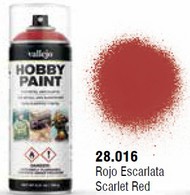  Vallejo Paints  NoScale Scarlet Red Fantasy Solvent-Based Acrylic Paint 400ml Spray VLJ28016