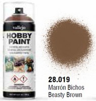  Vallejo Paints  NoScale Beasty Brown Fantasy Solvent-Based Acrylic Paint 400ml Spray VLJ28019