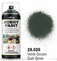  Vallejo Paints  NoScale Dark Green Fantasy Solvent-Based Acrylic Paint 400ml Spray VLJ28026